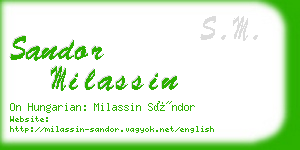 sandor milassin business card